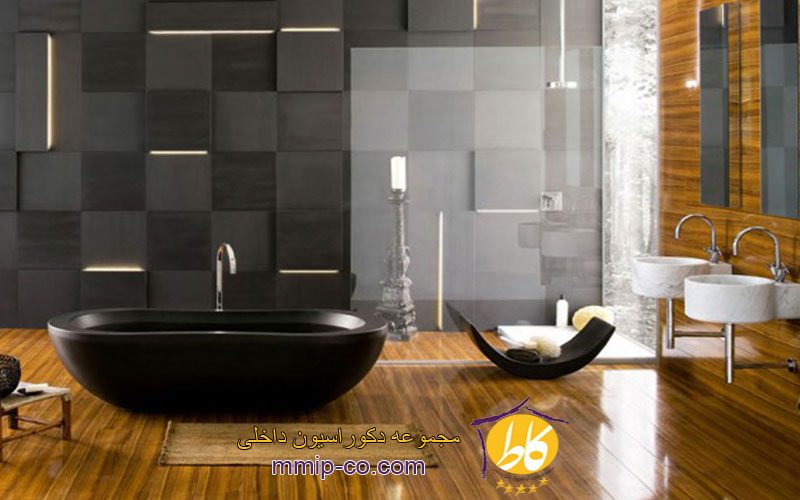 10 ایده استفاده از رنگ سیاه در حمام
