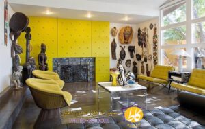 9 ایده از طراحی اتاق نشیمن با دیوار زرد