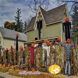 ایده تزئین حیاط با دکوراسیون هالووین