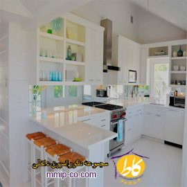 ۸ ایده از طراحی داخلی آشپزخانه با کابینت سفید